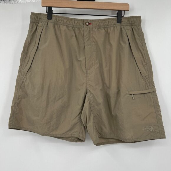 The North Face men's shorts stretch waist mens size XL shorts tan Brown Nylon - Picture 1 of 11